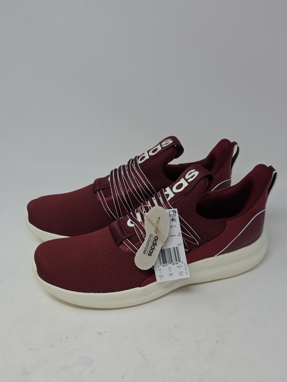 Adidas Mens Lite Racer Adapt 7.0 Cloudfoam Burgundy Running Shoes Size 10.5